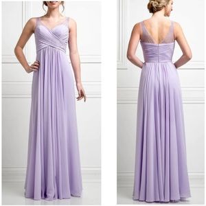 Cinderella Ruched V-Neck Pleated Dress